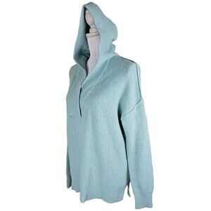 Aerie~Woman Size XS/TP~Chunky Knit Sweater Oversized Boxy Hooded Wool Blend Cozy